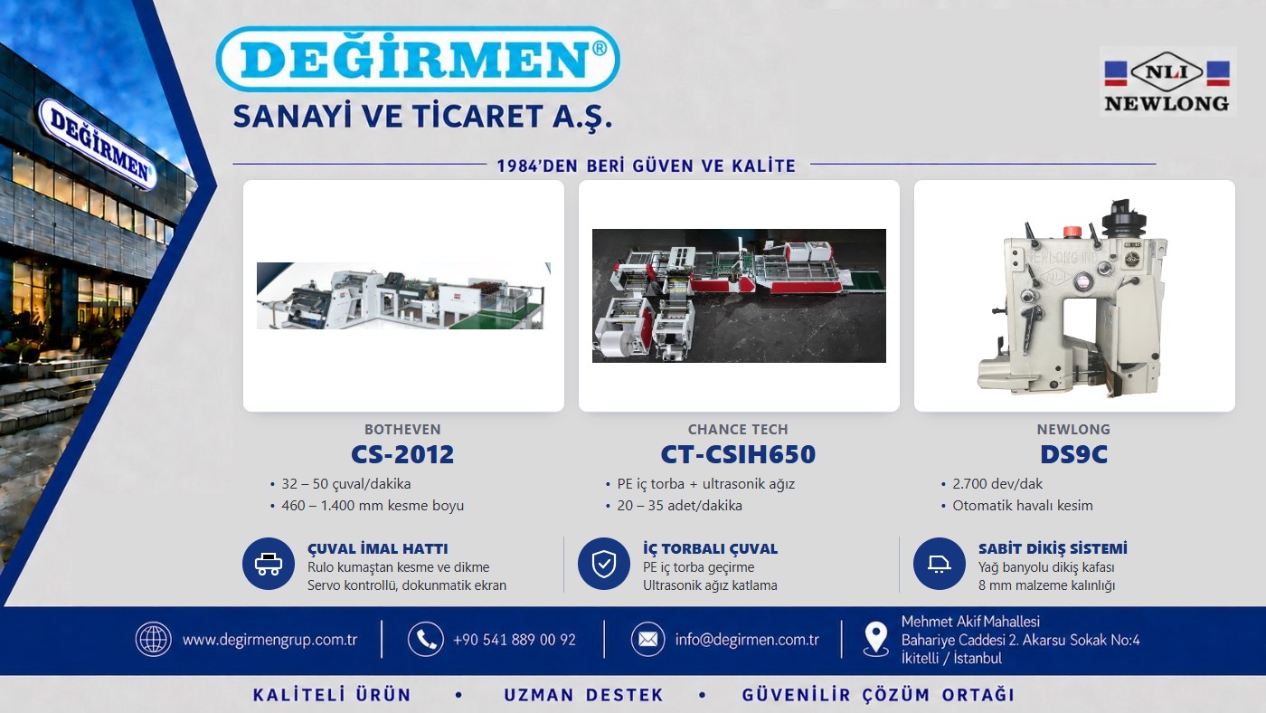 Botheven CS-2012 automatic PP sack cutting and sewing machine, Chance Tech CT-CSIH650 PE liner insertion line and Newlong DS9C stationary bag closing machine